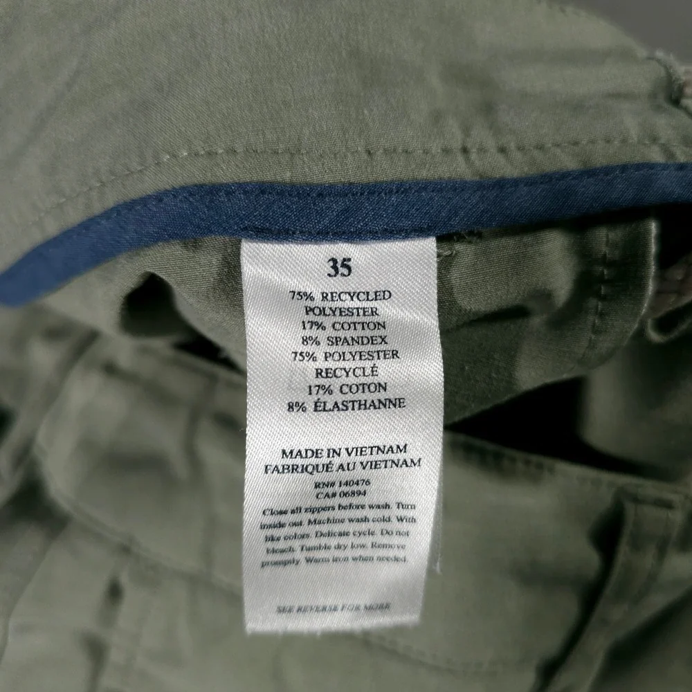 Faherty All Day Shorts Mens 35 Sage Green Hybrid Stretch MSC0013